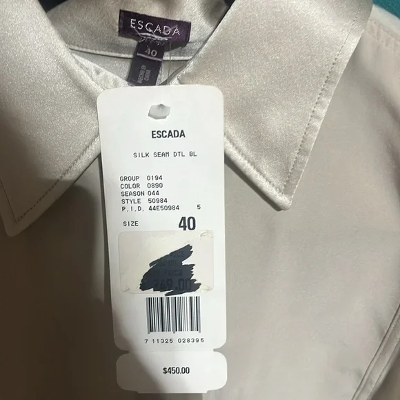 Champagne silk satin blouse, form Escada - Picture 2 of 5